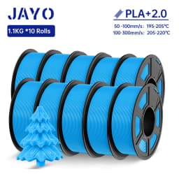 JAYO 3D Filament PLA + 2.0 10 Rolls Upgrade PLA plus 3D Printer Filament Neatly 3D Printing Material For FDM Multicolor