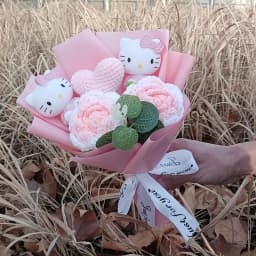Genuine Hellokitty Kuromi Cinnamoroll Plush Dolls With Artificial Flowers Bouquets Christmas Valentine Graduation Birthday Gifts