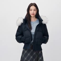 Semir Women Down Jacket Plush Collar Water Repellent Windproof 80 Percent Down Fill Streamlined Fit 2026 New Winter Daily Wear