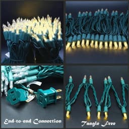 7M 100 Count Clear Christmas String Light Outdoor Incandescent Bulbs Mini Fairy Light Garland for Patio Holiday Party Decor