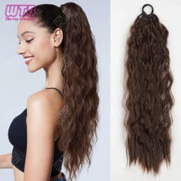 WTB Synthetic Braided Wig 24 Inch Corn Perm Curly Hair Ponytail Braided Wig Daily Wear Curly Ponytail
