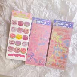 SKYSONIC New Arrival 3PCS Full Set Series Decor sticker Scrapbook Laser Kpop Stickers For Journal Stationery Sticker Suppliers