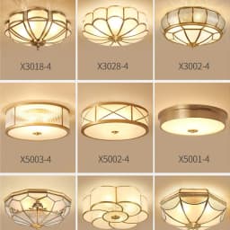 Retro Copper Ceiling Light LED Round Glass Lamp Nordic Bedroom Room Lighting Living Room Study Staircase Entrance Balcony Light
