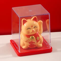 2inch Mini Lucky Cat Ornament Solar Powered Claws Movable Lucky Cat Decoration For Desk Table Counter Bring Fortune Ornaments