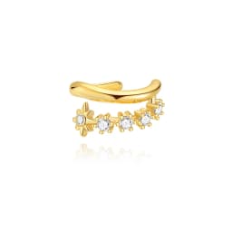 AIDE Shiny Zirconia Ear Cuff 925 Sterling Silver Clip Earrings For Women Girls 18k Gold Plated No ear holeEar Studs Jewelry Gift