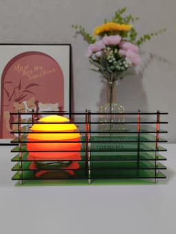 RGB 16 Colors DIY Lamp Desk Acrylic Moon Ambient Light Nordic Style Cordless Rechargeable Bedroom Lamp Indoor Decoration 30*15cm