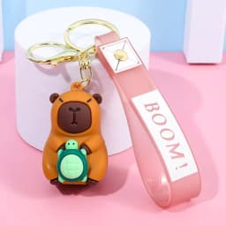 Capybara Keychain PVC Soft Key Accessories Cute Party Gifts for Christmas for Boys and Girls Key Buckles Metal