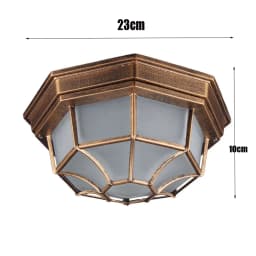 Rustic Frosted Glass Shade Outdoor Ceiling Lights Yard Balcony Garden Flush Ceiling Lamp Europe Style Exterior IP65