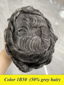 Bond--Male Hair Prosthesis Mono Lace,PU Front And NPU Back Men's Wig Durable Men's Capillary Prothesis 100% Natural Wigs For Men