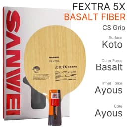 Original SANWEI FEXTRA 5X Table Tennis Blade Inner Outer Basalt Fiber Ping Pong Paddle Professional 7-Ply Table Tennis Racket