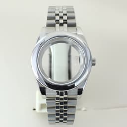 39mm 36mm Round Edge Watch Case Sapphire Crystal Glass For Seiko NH35 NH36 NH38 NH34 Miyota 8215 Movement Presidential Bracelet