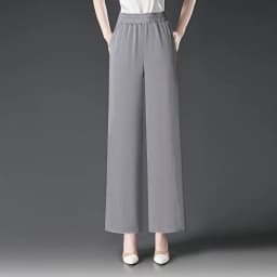 Summer Thin High Waist Draped Wide Leg Pants Women's Pleated Linen Straight Cut Loose Fit Nine Points Slimming Trousers