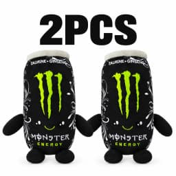 Black White m-o-n-s-t-e-r Energy Can Shaped Plush Toy Zero Sugar Theme Soft Stuffed Doll Desktop Decor Holiday Gift