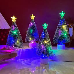 3/1pcs Luminous Christmas Tree Mini Desktop Ornaments Xmas Home Decoration New Year Christmas Party Gifts Supplies Random Color