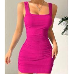 Sexy Tight Strap Mini Dress 2026 New Summer Bodycon Club Party Dresses Female Solid Color Basic Slim Sleeveless Beach Dress