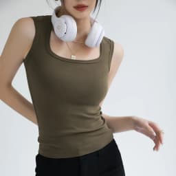 Women Solid U Neck Ribbed Tank Top Camisole Women Summer Basic Elastic Tank Top U Neck Solid Tank Top