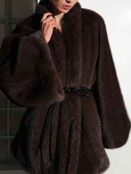 Winter Luxury Solid Lace Up Faux Fur Coat Women Long Sleeve Pockets Loose Thick Coat Woman High Quality Soft Fur Jacket Outwears