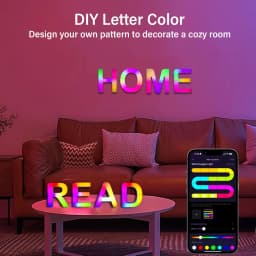 1PC Smart LED Letter Light - DIY RGB Marquee App Control Music Sync Indoor Sign Game Holiday Party Wedding Graduation Season A-Z