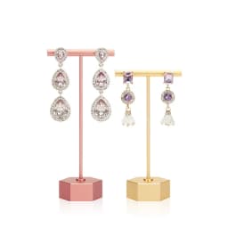 Modern Jewelry Earrings Display Stand Holder T Bar Rack Tower Metal Earring Bracket Organizer Ear Studs Hanging Storage Shelf