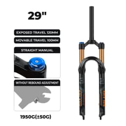 Bolany New Upgraded MTB Front Fork 32mm Bicycle Air Fork 27.5/29 Inch Mountain Bike Air Supension 120mm Travel Magnesium Alloy