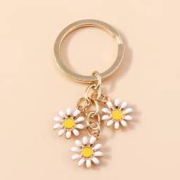 Cute Enamel Keychain Colorful Sakura Flower Key Ring Sweet Key Chains for Women Girls Handbag Accessories DIY Jewelry Gifts