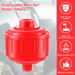 Mini Disposable Air Water Filter, Oil Water Separator, Air Line Filter Spray Gun Filter 1/4 Inch Thread for Spray Guns/Air Tools