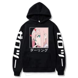 Harajuku Anime Darling In The Franxx Zero Two Graphic Print Hooded Men Women Hoodies Casual Sweatshirt Female Trendy Pullover