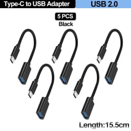 For Mobile Phone USB Female to Type C Male Adapter OTG 15.5CM Long Cable For Xiaomi Samsung S20 Huawei OTG Data Cable Converter