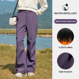 GOLDEN CAMEL Men's Hiking Pants Workwear Warm Plus Fleece Pant Straight Paratrooper Loose Sport Trousers Outdoor Water-repellent