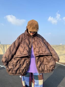 Luxury Oversize down jacket with hooded Women's 2025 Fall winter Casual Batwing sleeve puffer coat Warm Outerwear INKEO DJ514