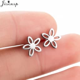 Korean Style Star Moon Ear Studs for Girls Minimalist Cat Puzzle Leaf Dinosaur Earrings Black Stainless Steel Jewelry Oorbellen