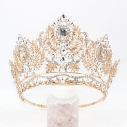 Royal Queen AB Color Crystal Wedding Crown Large Diadem Rhinestone Tiaras Circle Pageant Headdress Bridal Jewelry Head Ornaments