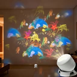 LED Starry Ocean Projection Light 360°Rotating Dynamic Night Light USB Plug-in Creative Birthday Gift for Preferred Bedroom Lamp