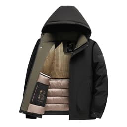 High Quality Windproof Parkas Men Autumn Winter Business Casual Parkas Thick Detachable Hood Sport Versatile Coat Outdoor Parkas