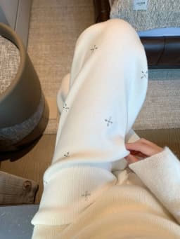 Korean Style High Waist Wide Leg Straight Cut Knitted Pants Women's Autumn Winter Casual Loose Diamond Heat Treatment Rice No...