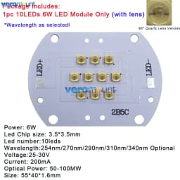 High Power 6W 12W 15W 18W 22W Deep UVC UVB 254nm 270nm 290nm 310nm 340nm 10/20/25/30/36 Integrated LED Module for Sterilization