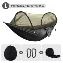 WESTTUNE Outdoor Camping Hammock with Mosquito Net Automatic Quick Opening Hanging Hammocks Fabric Hanging Sleeping Swing Bed