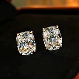 Exquisite 925 Sterling Silver Ice Flower Long Pillow-Shaped White Zircon Stud Earrings Simple Single Diamond Gold Earrings