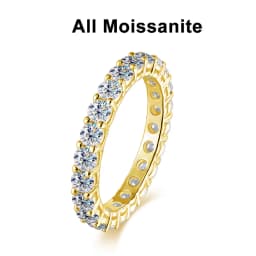 Knobspin 5mm 7ct D Color Moissanite Ring 925 Sliver Plated with White Gold Wedding Band Eternity Band Engagement Rings For Women