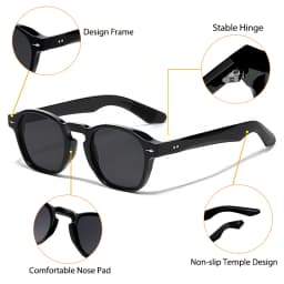 CATERSIDE Fashion Men's Optical Sunglasses Round Customized Prescription Sun Glasses Women's Party Travel Decoration Eyewear