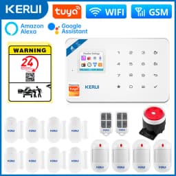 KERUI W181 Alarm System Secutrity Home WIFI GSM Alarm Tuya Smart Motion Detector Door Sensor Burglar IP Camera Work Alexa Google