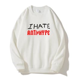 Harajuku Oversized Pullover Men's Hoodies I HATE ANTIHYPE Graphic Print Goth Hooded Sweatshirt Hip Hop Fashion Clothing Y2k Tops