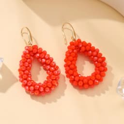 INKDEW Small Earrings National Flag Colors Water Drop Earrings for Women Handmade Beads Crystal Earrings Gift Jewelry EA124