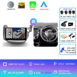 For Honda Jazz 2 GG 2008 - 2014 Fit 2 GE GP GE 2007 - 2014 GPS Car Radio Navigation Multimedia Video Player Stereo BT Android 16
