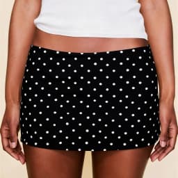 Women's Stretch Micro Skirts Low Waist Polka Dot Tight Pencil Skorts Y2k Cheeky Bodycon A-line Skirt Rave Streetwear