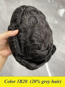 Bond--Male Hair Prosthesis Mono Lace,PU Front And NPU Back Men's Wig Durable Men's Capillary Prothesis 100% Natural Wigs For Men
