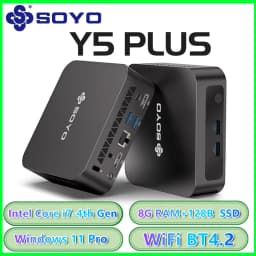 SOYO Mini PC Y5AIR Intel I3 I5 I7 4th Gen CPU 8G RAM 128G ROM HD*2 USB3.0 M.2 Win11Pro/Win 10 Desktop Computer WiFi BT4.2