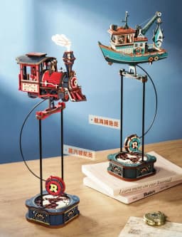 ROKR Wooden 3D Puzzle-Power Express Pendulum Balance Toy Model Building Kit DIY Gravity Swing Toys for Desk Decor Birthday Gift for Boys Adults