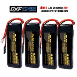 DXF 2s lipo high quality 2600mah 7.4v 20c battery with JR connector ideal lipo 2s power source for RC cars nitro cars and servos