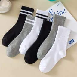 5/6/10 Pairs Women's Mid Socks Solid Color Breathable Comfortable In Autumn Winter Absorbing High-Quality Casual Socks Sports